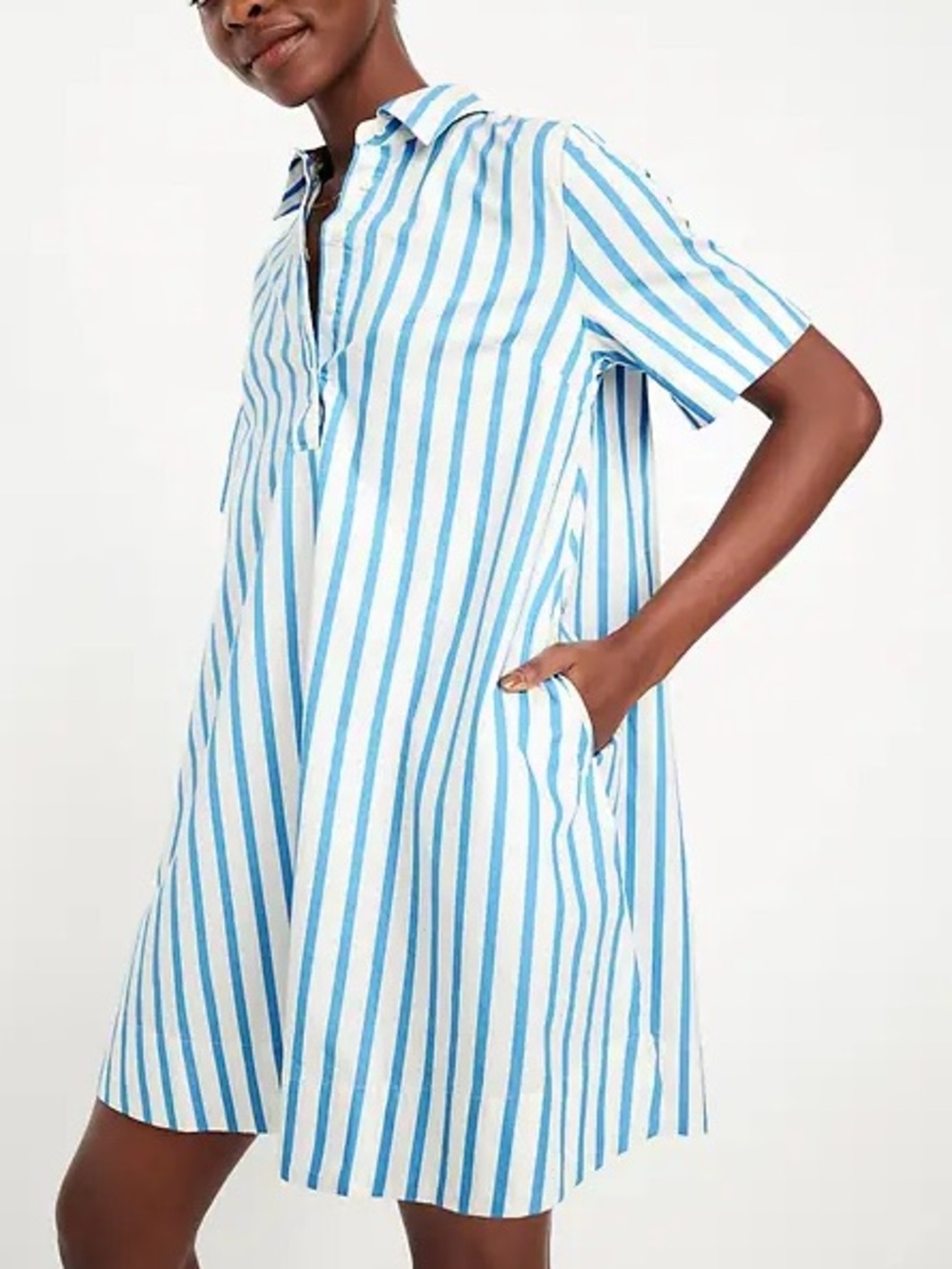 NEW Old Navy Dock Dress Mini Swing Shirt Dress Blue White Stripe NWT